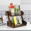 Dorhors Fruit Basket for Kitchen,Fruit Bowl,Kitchen Counter Organizer,Wooden Vegetable Holder for Countertop,Bread Storage Basket Stand(2 Tier)