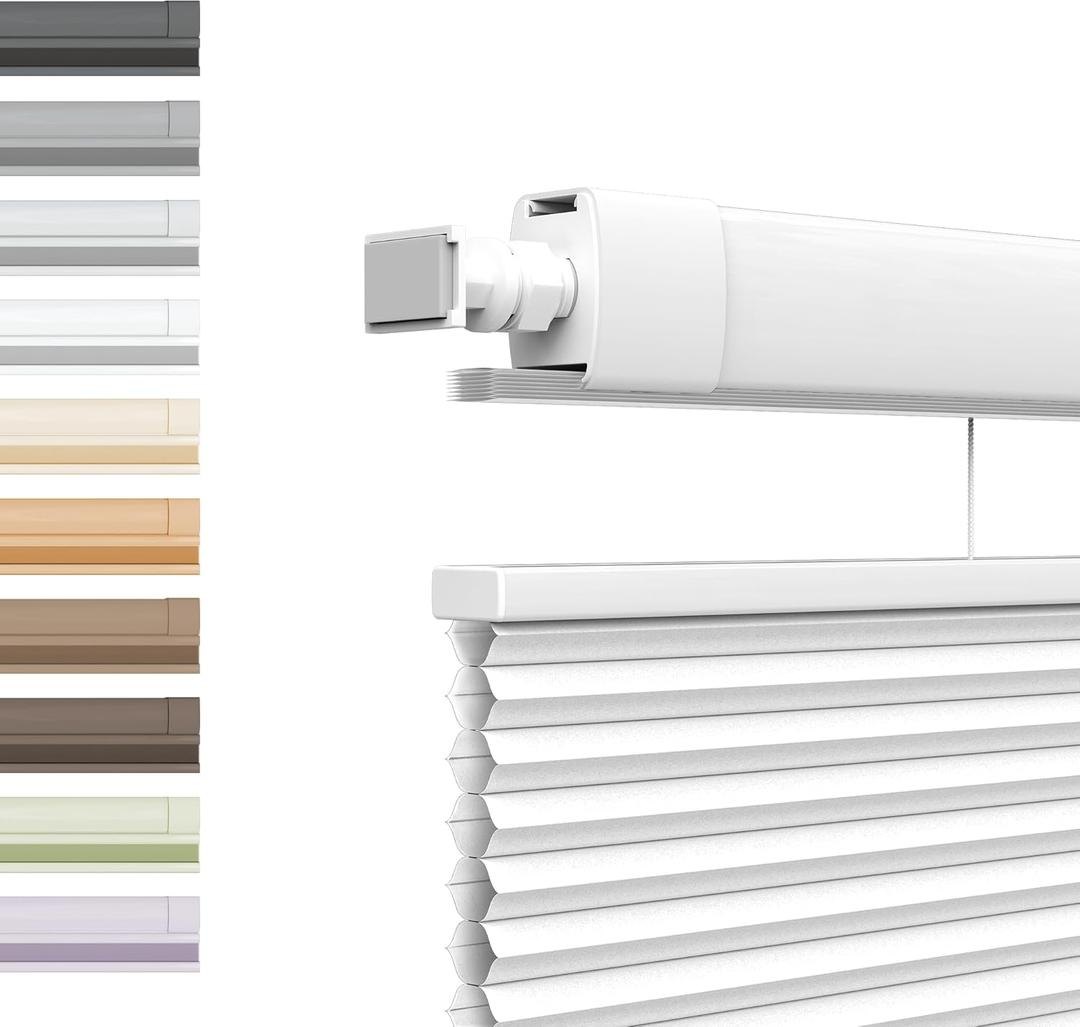 No Drill Top Down Bottom Up Cellular Shade, Cordless TDBU Honeycomb Blind for Window, No Drill, Easy Install, Thermal Insulated, Noise Reduction, for Home, Office, Light Filtering Custom Size