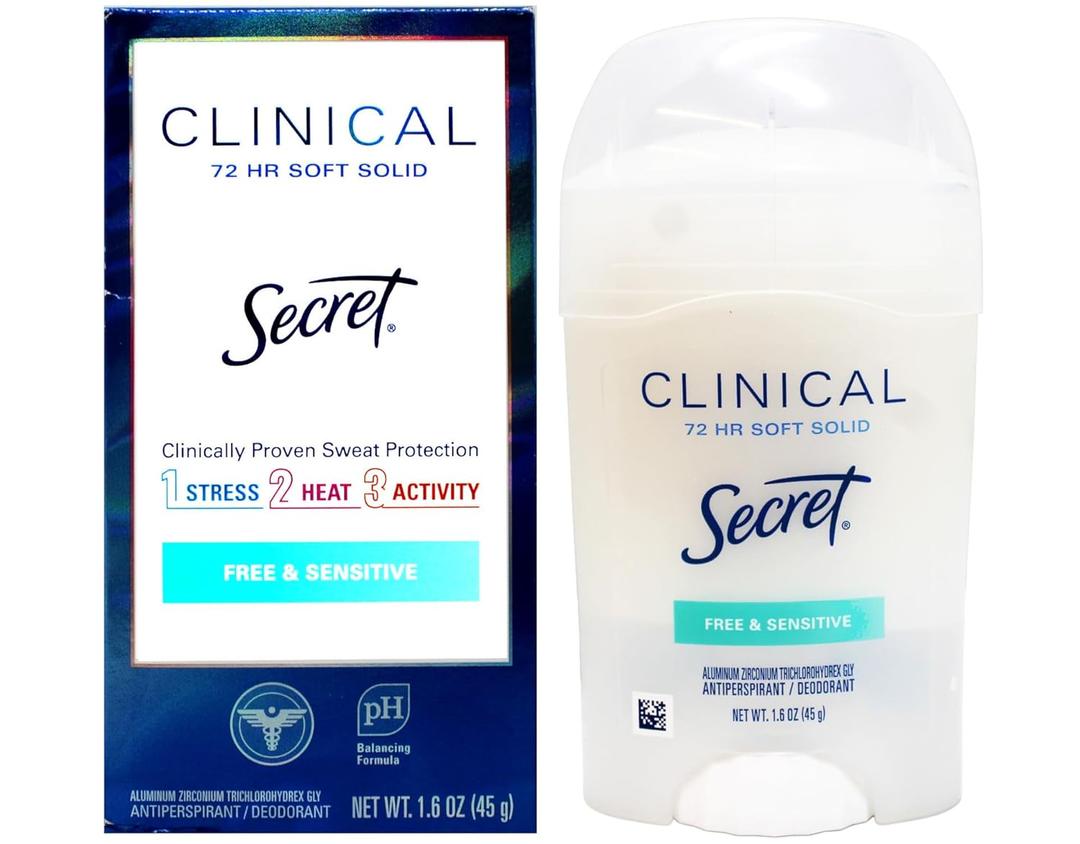 Secret Clinical Strength Soft Solid Sensitive Unscented Deodorant, 1.6 oz