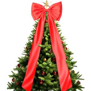 Christmas Tree Topper Bow Large Christmas Bow for Tree Topper 47.5 Inch Red Big Bows for Christmas Tree Topper Indoor Home Room Holiday Party Giant Bows Xmas Trees Decoration