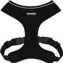 Voyager Aerolite Over The Head Dog Harness, No Pull Breathable Air Mesh Vest, Quick Dry with Reflective Stitching, Adjustable Escape Resistant Harness for Small Medium Large Dogs - Black, Medium