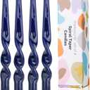 Navy Spiral Taper Candles Twisted Candle Conical Stick Candles for Holiday Wedding Party Wax Unscented Dinner Candle Dripless,Christmas Gift10inch,4pcs(Navy-A)