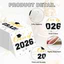 Class of 2026 Graduation Napkins, 3-Ply Disposable Congrats Grad Paper Napkins for Dinner and Cocktail Party Decorations, School and College, 6.5-Inch Square (100, Black)