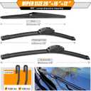 AUTOBOO 26"+16" Windshield Wipers with 12" Rear Wiper Blade Replacement for Toyota RAV4 2019 2020 2021 2022 2023-2025,Mazda 5 2015 2014 2013 2012 2011 2010-2006 -Original Factory Quality (Pack of 3)