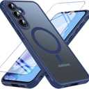 BESINPO Magnetic Case Compatible with Gabb Phone 4 Pro,Military Grade Shockproof with Tempered Glass Screen Protector Translucent Matte Protective Case Cover for Boys Girls-NavyBlue
