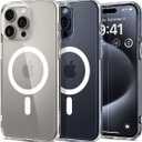 Spigen for iPhone 15 Pro Case, Ultra Hybrid MagFit [Anti-Yellowing] [Compatible with Magsafe] - Clear