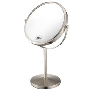 ALHAKIN 10x Magnifying Makeup Mirror, 8 Inch Tabletop Mirror with 1X/10X Magnification Double Sided, Standing Bathroom Makeup Mirror for Desk, Nickel