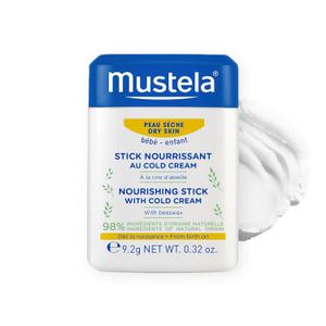 Mustela Baby Nourishing Stick - Lip & Face Moisturizer for Dry Skin - with Natural Avocado, Cold Cream & Beeswax - 0.32 oz. 