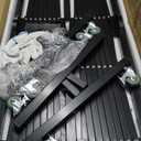 Expandable Barricade, Accordion Garden Yard Outdoor Indoor Portable Folding Security Dog Fence Gates Wall Mount, 200" Adjustable Metal Safety Barrier Gate with Casters, Black (Large)