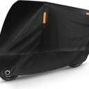 Puroma Motorcycle Cover Heavy Duty Scooter Cover Waterproof Outdoor All Season Universal Weather Quality Protection with Night Reflective, Lock Holes and Storage Bag Fits up to 105" Motorcycle Vehicle (Black)
