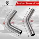 3 Inch Universal T304 Stainless Steel Exhaust Pipe Tubing Kit 16 Gauge Custom Straight U Bend 45 & 90 Degree Mandrel 8PCS