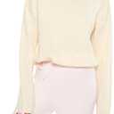 Forever 21 Womens Ribbed Lace-Up Sweater (Medium, White)