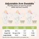 3-Pack Organic Baby Swaddle Sleep Sacks - Swaddles for Newborns, Infant 0-3 Months, Baby Girls, Boys, Soft & Snug Newborn Sleep Sack, Nursery Swaddling Blankets (Cosmo, OS)