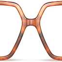 VISOONE Oversized TR90 Blue Light Blocking Glasses Fashion Accessories Non Prescription for Women Harvard (Amber Tortoise)