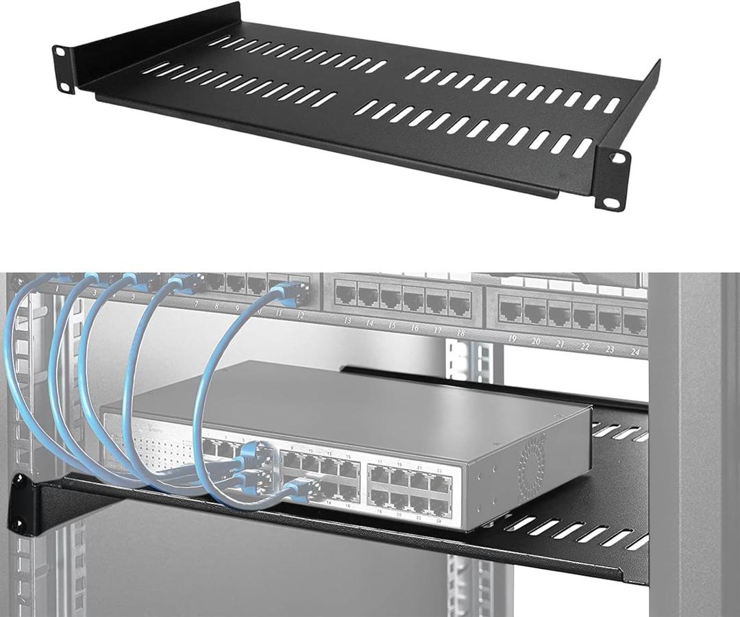1U Rack Shelf 1U Server Rack Shelf Network Rack 10inch Deep Steel Device Networking Tool for 19" Network Network Server Shelf