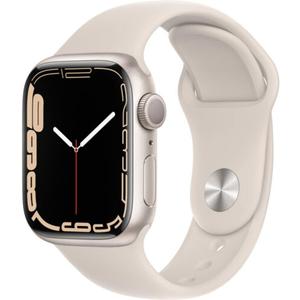 Apple Watch Series 7 (GPS, 45mm) Starlight Aluminum Case with Starlight Sport Band, Regular