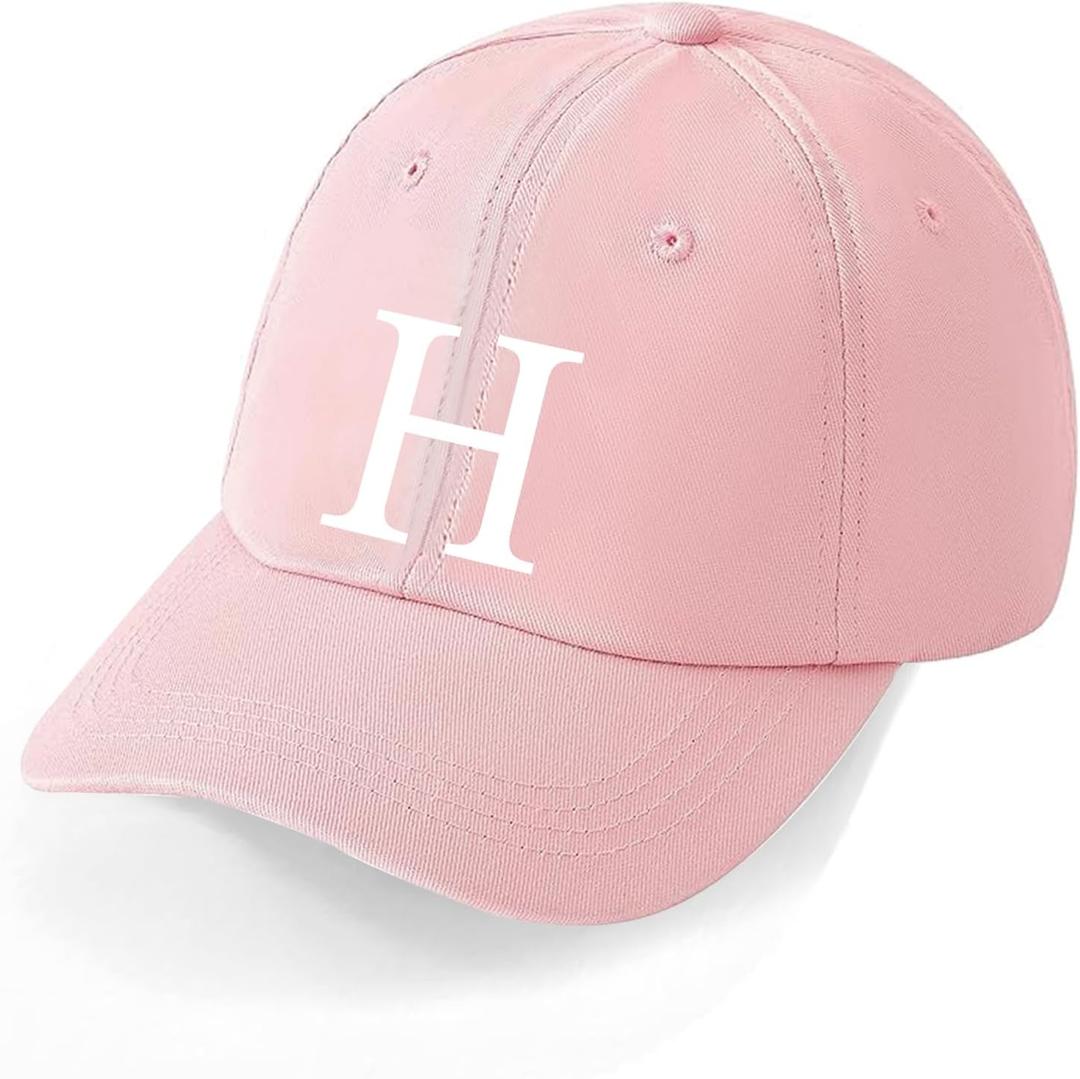 Baseball Cap with Init ial Vintage Adjustable Sunflower Letter Sun Hat Fishing Hats,2025 Retirement Hat Giftss for Women Men (Pink)