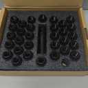 32pcs M14x1.5 Lug Nuts Spline Black, 14x1.5 Aftermarket Wheel Lug Nuts for F150 F250 F350 Silverado Sierra Ram 2500 3500 with 1 Socket Keys Long Extended
