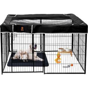 PJYuCien Square Top Cover - Fits 8 Panels 32 Inch Width Metal Dog Fence Dog Playpen (Note: Only PlayPen Top Cover, NO PLAYPEN)