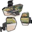 KEMIMOTO Rear View Mirror and Side Mirror, Convex Wide View Break Away 360 Adjustable, Compatible with Can-Am Defender & Defender Max, Side Mirror 6.1"8.3", Center Mirror 10.9"4.1"