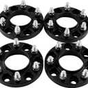 4PCS 6x135 Hubcentric Wheel Spacers with M14x1.5 Studs 87.1mm Bore 20mm Black Compatible for 2015-2025 Ford F150 Expedition Lobo Lincoln Navigator 6 Lug