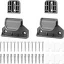 Retractable Baby Gate Replacement Parts Kit, Extension Hardware Set with 2 Latches 2 Brackets & Screws for Baby Gate Wall Mounting (Gray)