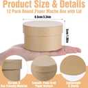 12 Pack Round Paper Mache Box with Lid - 3.37 Diameter x 1.97 Height - DIY Craft Nesting Gift Boxes for Jewelry, Storing, Decoupaging & Painting | Brown Paper Craft Boxes