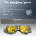 Night Driving Glasses Night Vision Glasses Fit Over Glasses Polarized Anti-Glare UV400 Gift for Men Women (Night Vision (Yellow Lens / Matte Beige Tortoise Frame))