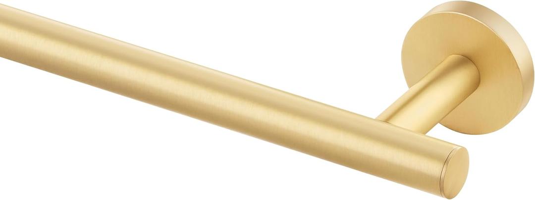 QOGRISUN Brass Towel Bar for Bathroom,Gold Towel Holder Heavy Duty, Modern Brass Bathroom Accessories Wall Mounted,24-Inches Total Length, Brushed Brass
