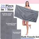 Mixweer 20 Pcs Bath Towel and Washcloths Set for Bathroom Includes 5 Bath Towels 5 Hand Towels 10 Washcloths, Soft Coral Velvet Absorbent Quick Dry for Sports Shower Hotel Spa(Classic Color)