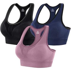 Heathyoga High Impact Sports Bras for Women High Support Padded Sports Bra Pack Racerback Bras for Women Workout Bra Sets XL