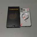 Magnetic for iPhone 17 Pro Max Case with Ring Stand, Fits MagSafe, with Built-in Camera Lens Protector, Slim Electroplated Shockproof Phone Cover, Silver