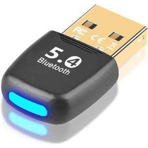 Bluetooth Adapter, Universal USB ReceiverBluetooth Adapter for PC, Bluetooth 5.4 Dongle Receiver, Plug and Play, EDR & BLE, Supports Windows 11/10/8.1/7 for Desktop, Laptop