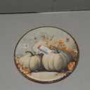 XPH Vintage Halloween Fall Pumpkin Round Wall Art Framed, Retro Country Cabin Pumpkin Circle Wall Decor, Rustic Autumn Hanging Canvas Prints for Home Bedroom Living Room Decoration