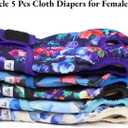 Female Dog Diapers 5Pcs - Premium Reusable Diapers for Doggie in Heat - Highly Absorbent Dog Diapers Female for Pet Incontinence with Adjustable Snaps, Rose, M