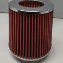 Universal Clamp On Air Intake Filter fits 3 In /3.5 In /4 In Three Different Size, Cone Air Intake Filter-Red
