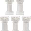 5Pcs Mini Roman Pillar Greek Columns, Christmas Decorations, Greek Statues Decor, Resin Artistic Ornament for Wedding Table,1.18" L x 1.18" W x 2.56" H (White)