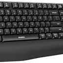 seenda Bluetooth Wireless Keyboard, Wireless Ergonomic Keyboard with Wrist Rest, Multi-Device Bluetooth Keyboard with Number Pad, Full-Size Keyboard for Laptop/MacBook/Mac/Windows, Black
