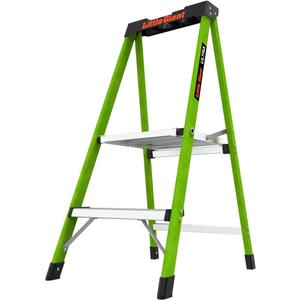 Little Giant Ultra Step Ladder with XL Platform, 2-Step Lightweight Foldable Non-Conductive Fiberglass, 300 Lbs. Capacity Type IA Extra Heavy Duty Ladder 8-Ft Max Reach