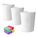 Small Trash Can 3 Pack 1.8 Gallons, Bathroom Trash Can & Garbage Can with 6 Trash Bags, Bedroom Trash Bin & Waste Basket for Office, Bedroom, Living Room, Kitchen, Compact Space (White)