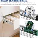4 Pairs Soft Close Drawer Slides 22 Inch Full Extension Dresser Rails Heavy Duty Ball Bearing Kitchen Cabinet Drawer Glides Side Mount Tool Box Trash Can Runners 100 LB Capacity