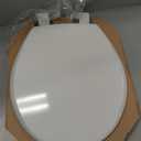 Mayfair Cassel Slow Close Toilet Seat, Easy Clean, Non Slip Premium Wood Seat, Easy Install, Made in USA, Round, White