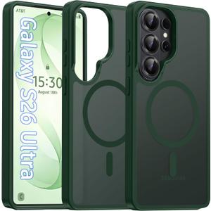Oterkin Magnetic Samsung Galaxy S26 Ultra Case, Dark Green | Matte, Compatible with MagSafe, Frosted Translucent, Shockproof Anti-Scratch Slim Fit, Military Grade Protection
