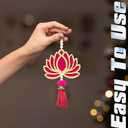 ZIG ZAG Pack of 10 Lotus Hangings for Diwali Decoration – Floral Wall Hangings for Temple, Wedding, Festival, and Christmas Decor (22.8 cm x 9.6 cm) Latkan Toran