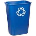 Rubbermaid Commercial Products Wastebasket Deskside Recycling Can Large 41 Quart, Blue, for Home/Office/Under Desk