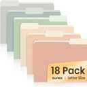 SUNEE File Folders, 18 Pack Manilla Folders 8.5 x 11, Colored Folder Office Organization Home School Folders for Documents Files Paper, 6 Pastel Colors
