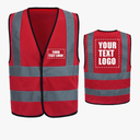 Aykrm High Visibility Viz Vest Hi Vis Viz Reflective Work Construction Safety Vest Red L