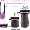ALEVMOOM Upgraded XXL Collapsible Stool with Cushion 19.7",1000lbs Max Weight,Wider & Taller Pop Up Seat, Heavy Duty Portable Retractable Folding Chair or Travel Foot Rest for Camping & Outdoors