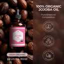 Leven Rose Jojoba Oil Organic, Pure Cold Pressed Carrier Oil, Natural Unrefined Moisturizer for Skin Hair and Nails 4 oz (EXP 07/01/28)