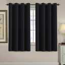 H.VERSAILTEX 100% Blackout Bedroom Curtains Drapes 63 Inch Length Thermal Insulated Window Curtain Panels Energy Efficient Grommet Top Winter Curtain - Solid in Jet Black (One Panel), 52" W x 63" L